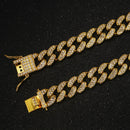 Collar de lujo para perro con cadena cubana, chapado en oro