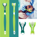 Cepillo de dientes de 3 caras para perros y gatos. Cuidado bucal.